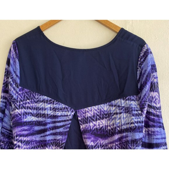 COPY - Catherines Blouse Sizse 0X 14/16W Blue Purple 3/4 Sleeve Layered Zipper … - Picture 8 of 9
